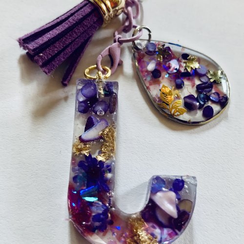 Porte clé alphabet  lettre j  en resine