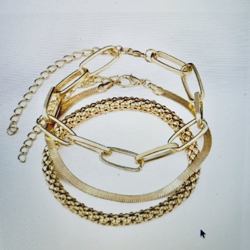 Lot de 3 bracelets plaqué or