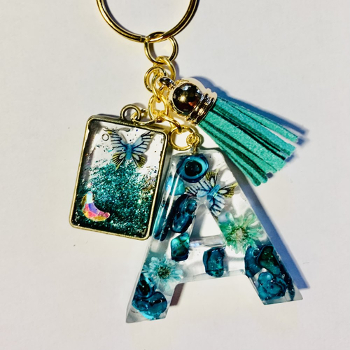 Porte clé alphabet  lettre a en resine