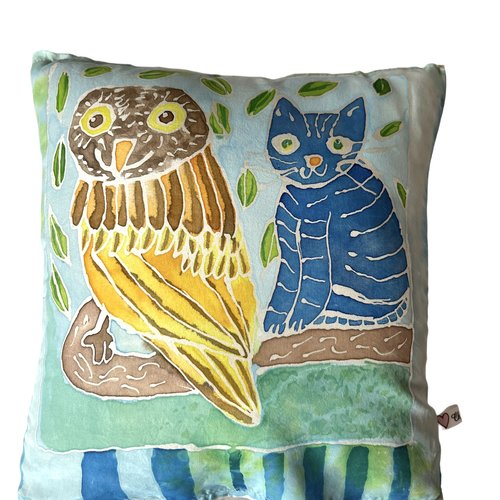 Coussin en soie et coton