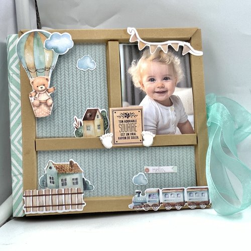 Mini album scrapbooking naissance neutre