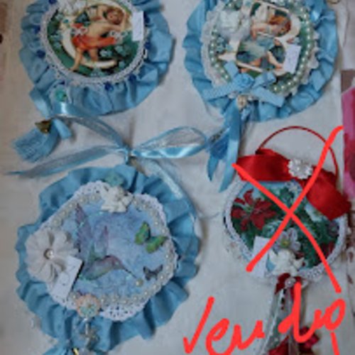 Décor angelot shabby sur bois fait main au choix
