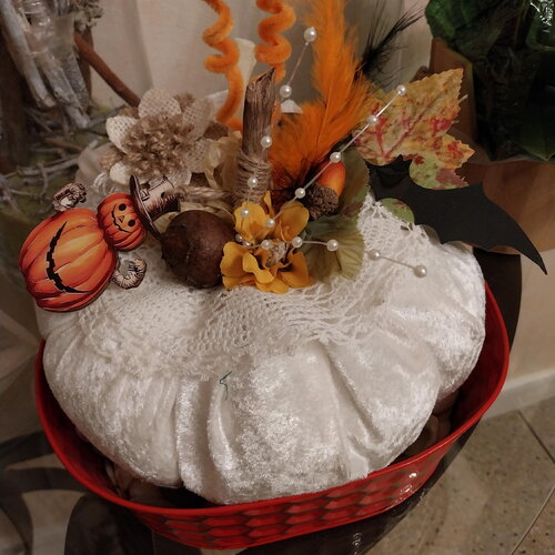 Citrouille décor automne halloween textile-pumpkin-citrouille décor halloween fenétre cheminée table shabby citrouille fait main