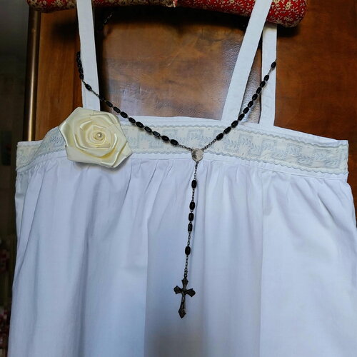 Chemise nuisette rare édouardien-très belle lingerie sous vétement français année 30-décor boudoir-brodée main-cadeau de mariée