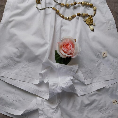 Blommer lingerie rare français années 30-slip culotte linge de nuit monogramme brodé main-culotte tenue jardin-cadeau slip bloomer fèminin