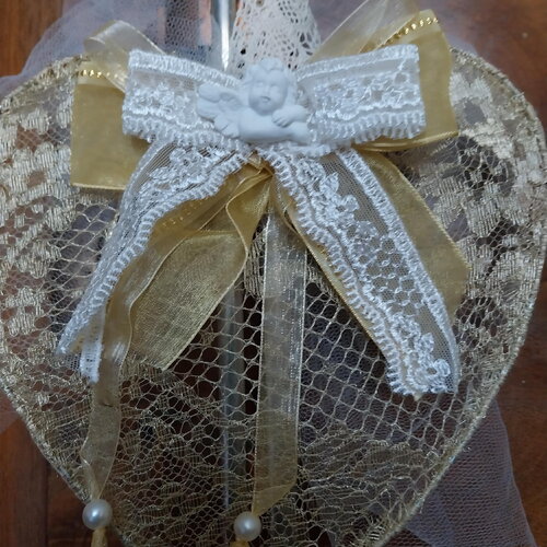 Décor coeur shabby dentelle