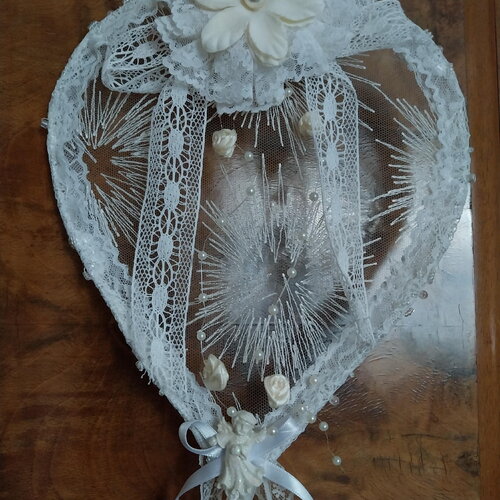 Décor coeur shabby fait main