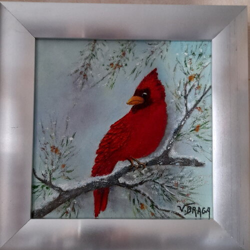 Tableau oiseau cardinal