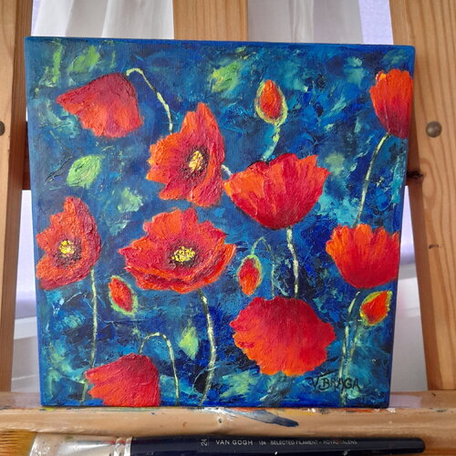Peinture coquelicots des champs