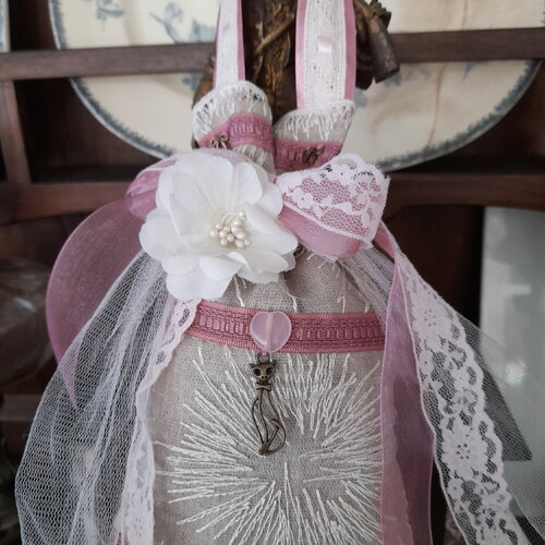 Sac lavande shabby pur lin