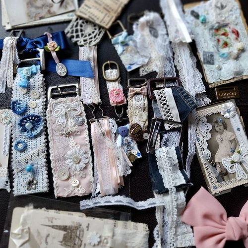 Porte-clefs boucle-dentelle chic minable shabby fait main