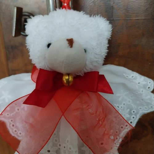 Porte-clefs boucle-dentelle chic minable shabby fait main