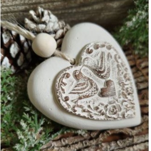 Coeur shabby à suspendre
