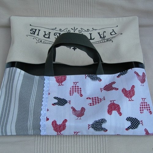 Sac à tarte en coton chic et élégant avec inscriptions en peinture réf st18/03
