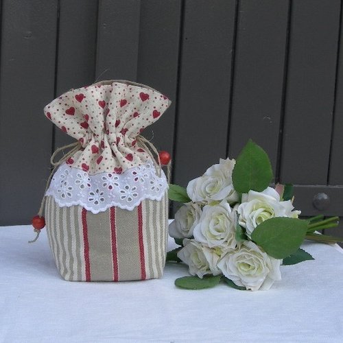 Pochon lavande de provence romantique en coton