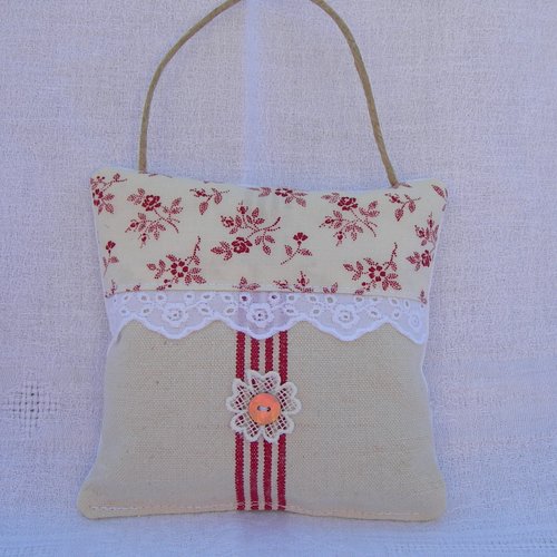 Coussin de porte toile ancienne lavande de provence