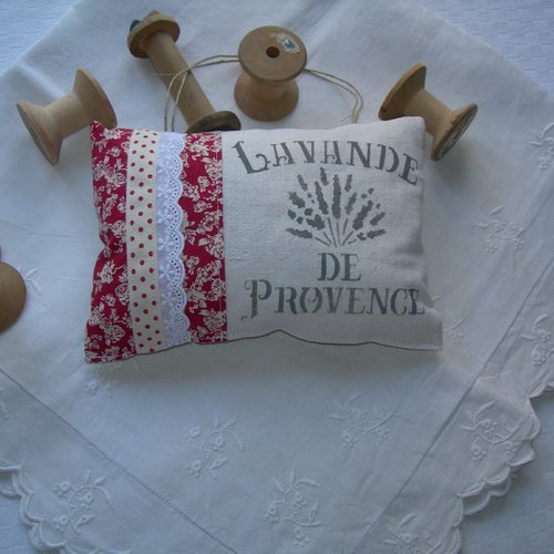 Coussin de porte lavande de provence peint  main