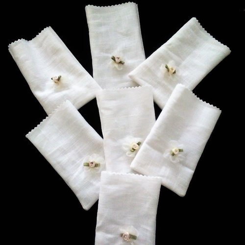 Pochon à garnir - collection blancheur en toile 100% lin - pochon dragées