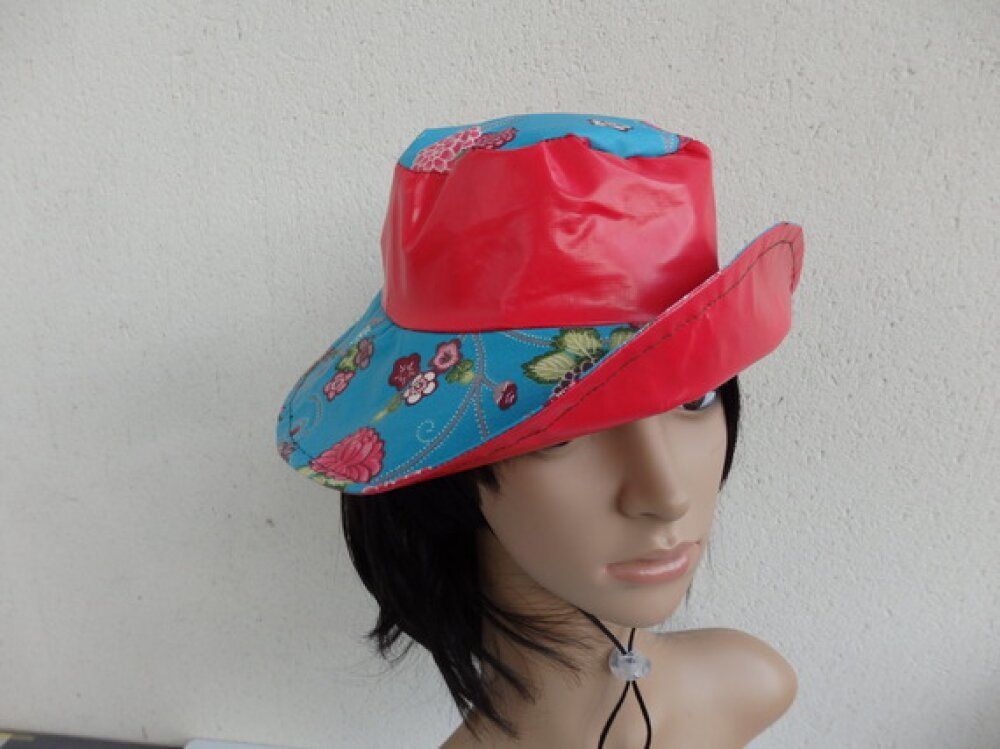 Chapeau de pluie en toile cirée avec lien, chapeau de pluie femme, capeline  imperméable - Un grand marché