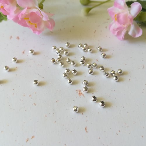Perles métal intercalaire 3 mm argenté x 100