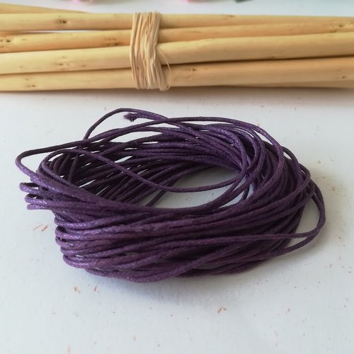 Fil coton ciré violet indigo 1 mm x 5 m