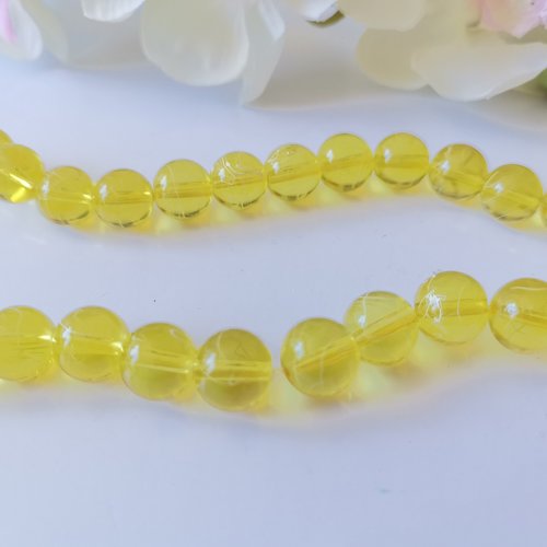 Perles en verre tréfilé 10 mm jaune x 10