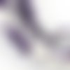 Perles en verre nacré bicolore 10 mm violet et blanc x 10