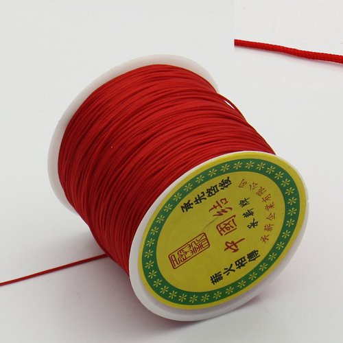 Fil polyester 1 mm rouge x 2 m
