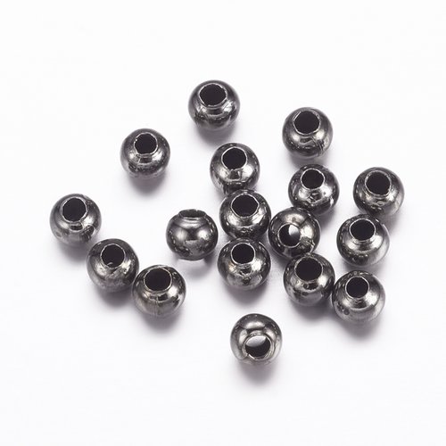 Perles métal intercalaire 3 mm gunmétal x 100
