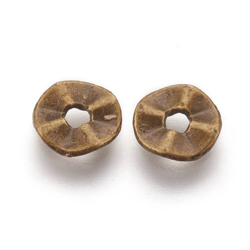 Perles intercalaire bronze ondulées 7 mm x 20