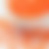 Rocailles tubes 6 mm orange à reflets x 10 gr (environ 300 perles )