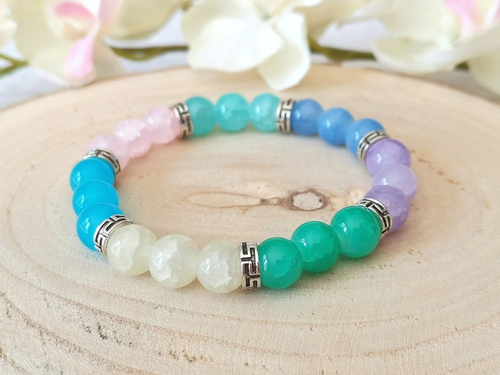 Kit bracelet fil élastique perles en verre multicolores - Kit