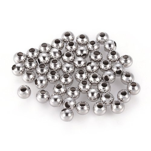 Perles métal intercalaire 3 mm argent mat  x 100