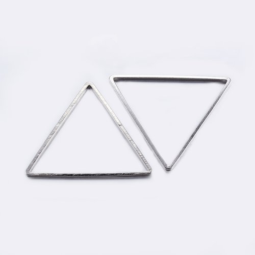 Anneaux connecteurs triangle 20 mm argent mat x 10