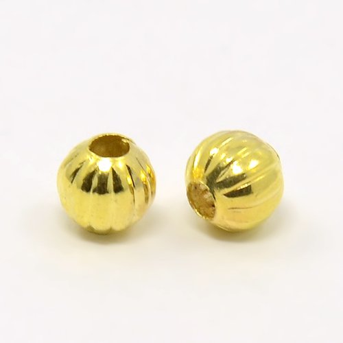 Perles métal intercalaires 6 mm doré x 20