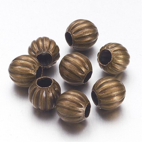 Perles métal intercalaires 5.5 mm bronze x 20