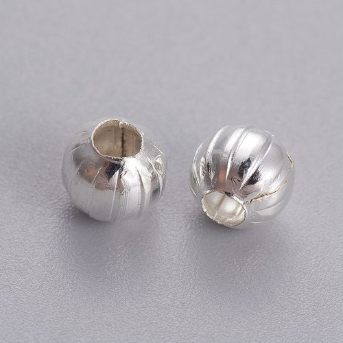 Perles métal intercalaires 5.5 mm argent mat x 20