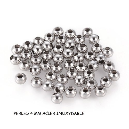 Perles intercalaire acier inoxydable 4 mm x 20