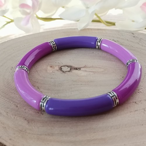 Kit bracelet perles tube incurvé tricolore