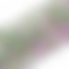 Perles en verre dépoli feuille d'or 8 mm violet vert x 20