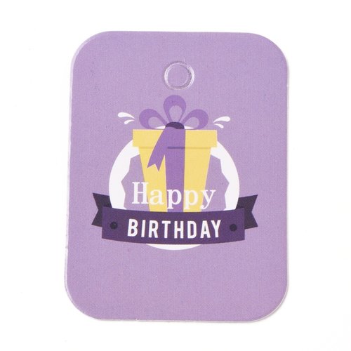 Etiquettes "joyeux anniversaire" mauves x 10