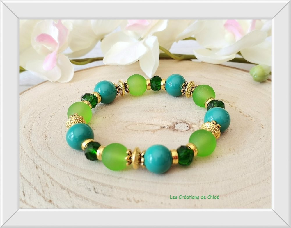 Kit bracelet fil élastique perles en verre multicolores - Un grand marché