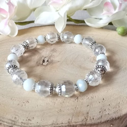 Kit bracelet fil élastique perles en verre laqué