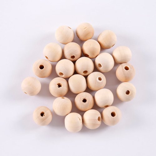 Perles en bois ronde 12 mm x 10