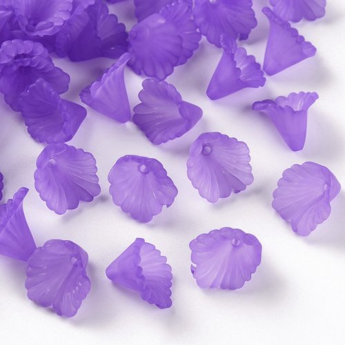 Coupelles fleur acrylique 12 mm violette x 20