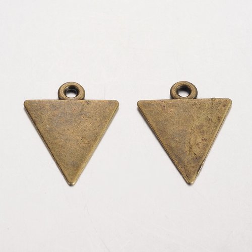 Pendentif métal 18 mm bronze triangle x 2