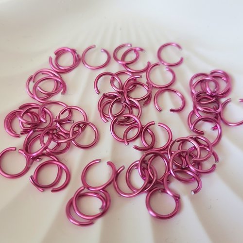20 anneaux 8 mm jonction ouvert rose