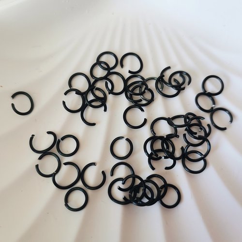 20 anneaux 6 mm jonction ouvert noir