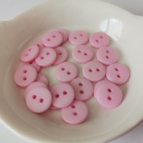 10 boutons résine 4 trous 10 mm rose clair