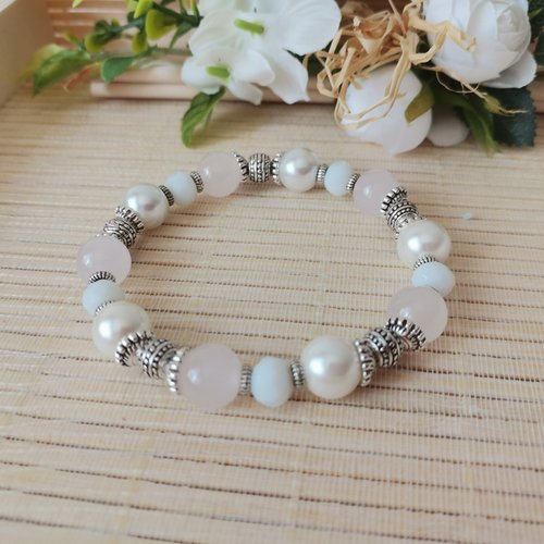 Kit bracelet fil élastique perles blanches